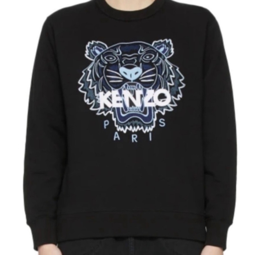 Limited edition Kenzo tiger sweater in black and blue kenzo size small S